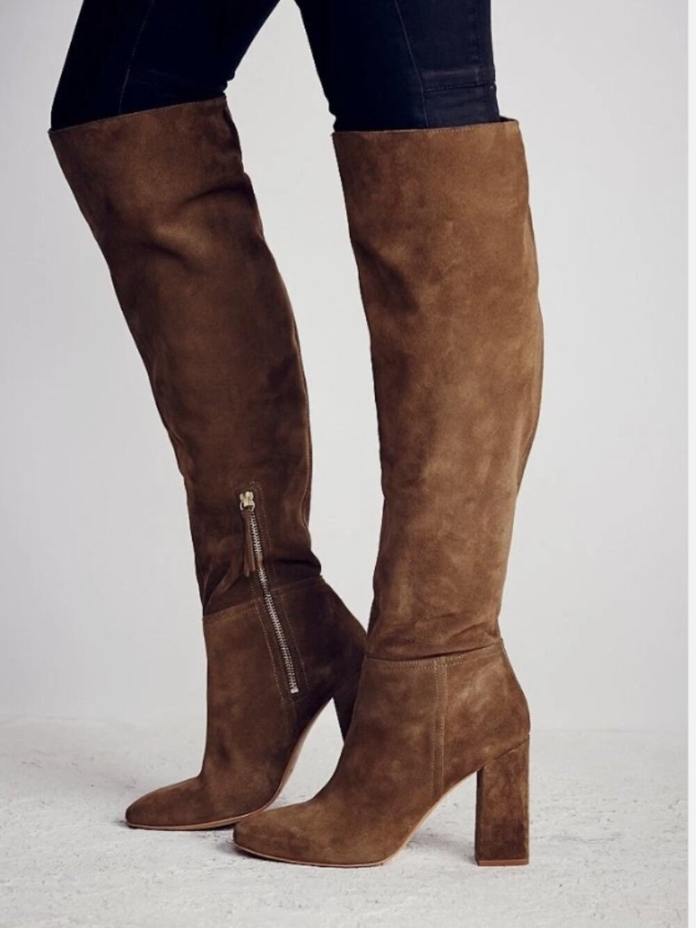 New Free People Liberty Heel Boots Size 9 Suede MSRP: $228